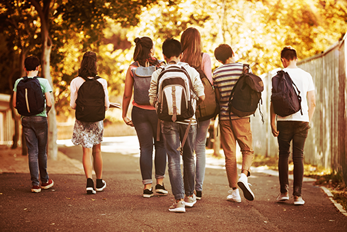 teens walking