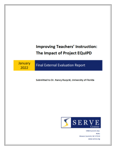 Improving Teachers' Instruction full report cover